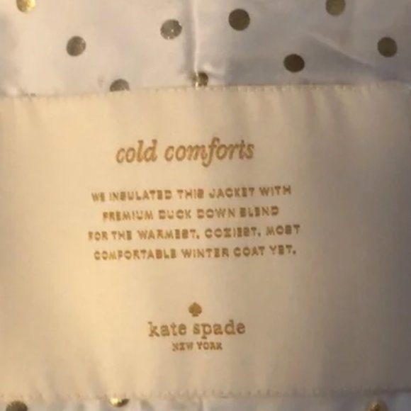 kate spade Faux Fur Trim Hooded Puffer Coat jacket deep navy size xs nwot - Picture 11 of 13